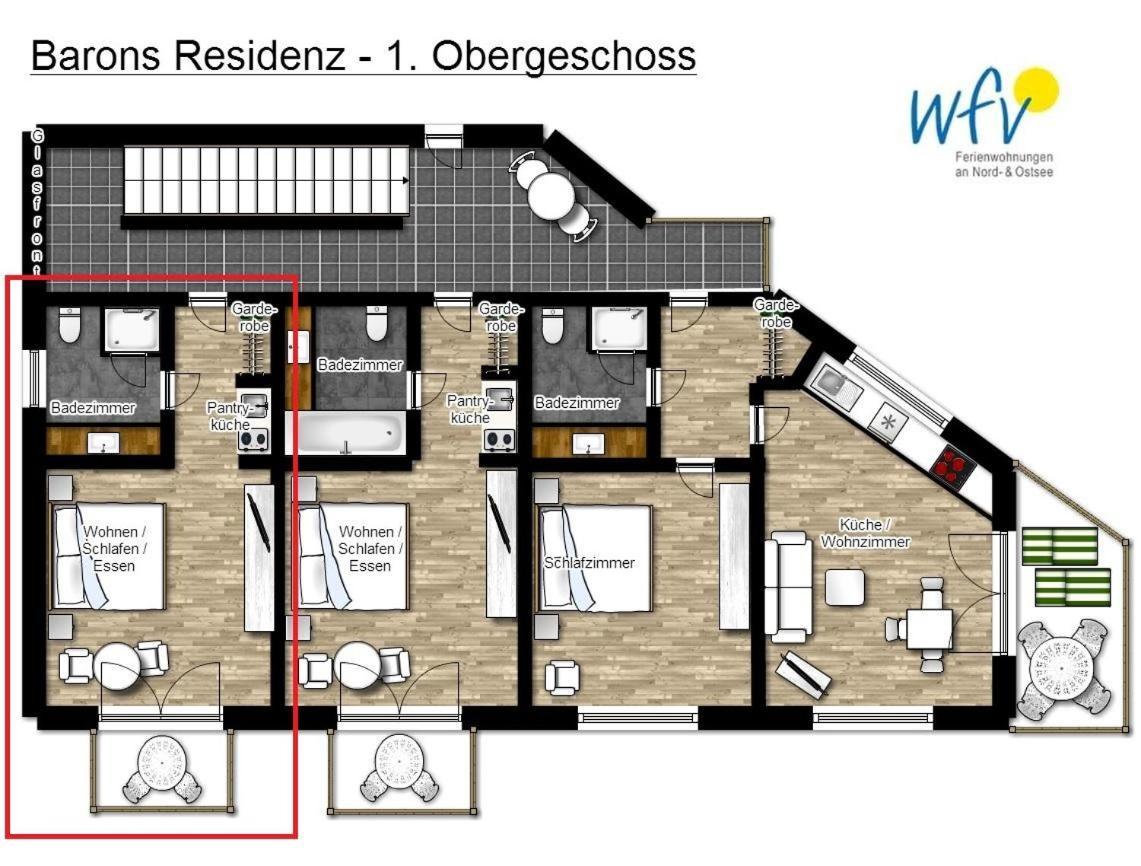 Barons Residenz Ferienwohnung 4 Боркум Экстерьер фото